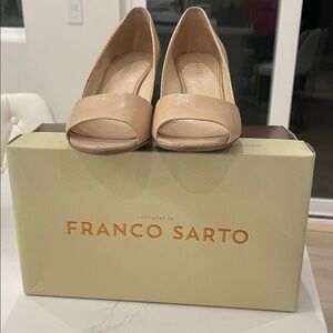 Franco Sarto Nude Peep Toe Heels